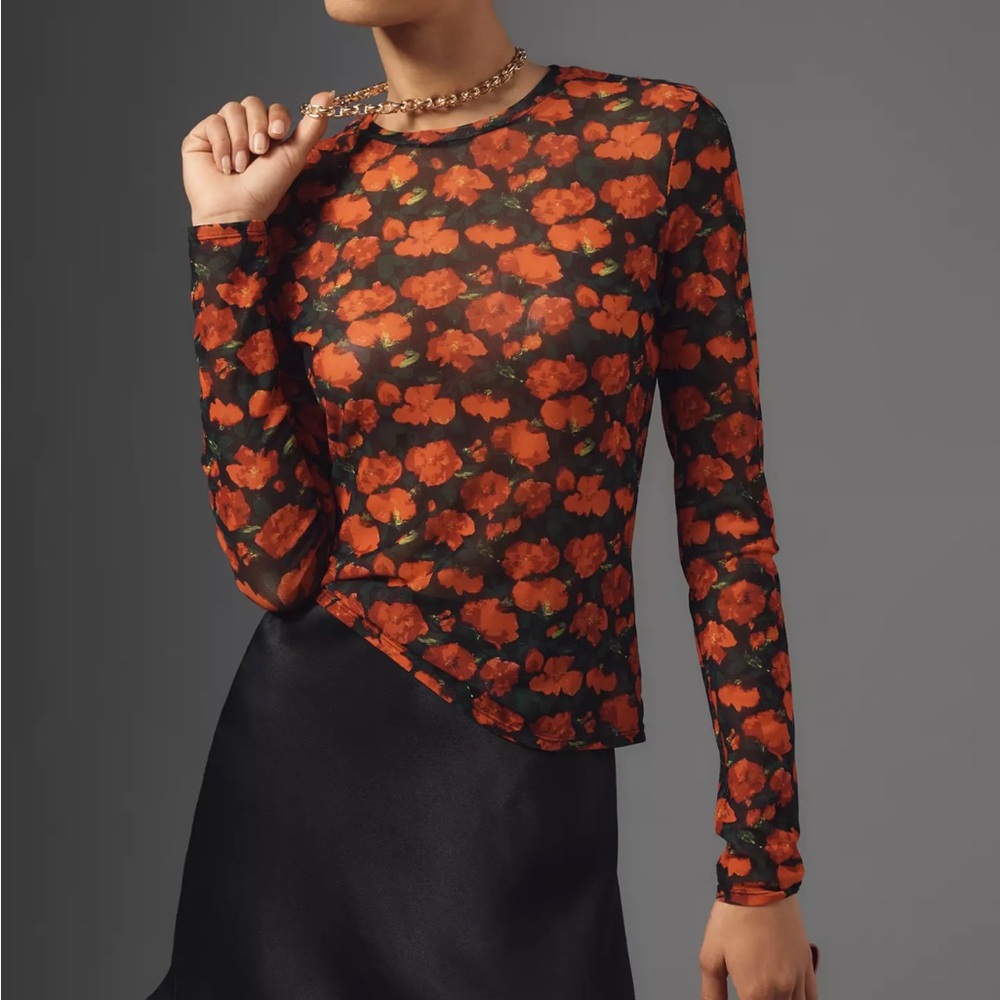 Rhode Florian Long-Sleeve Mesh Top
